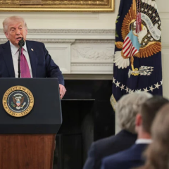 Портрет Трампа інтерв'юють на телебаченні