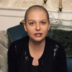 Margareta Simonyan without wig after chemotherapy