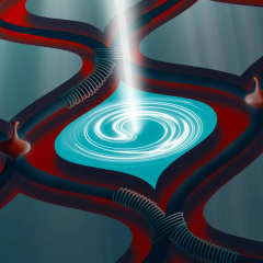 Aharanov-Bohm effect reproduced by hybrid quantum computer