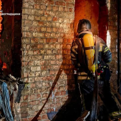 Fire after Russian strike