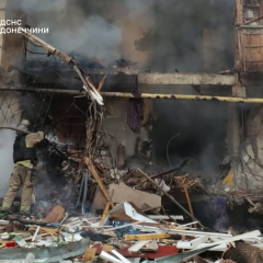 Пожарная машина в Славянске и Краматорске