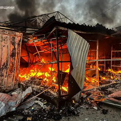 Пожежа на ринку в Харківській області