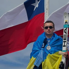 Skier on the lift track
