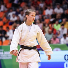 Украинская дзюдоистка с медалью чемпионата мира