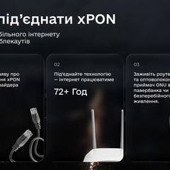 Реклама xPON - інтернет на 72 години без світла