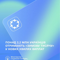 Понад 2,2 млн українців отримають 'зимову тисячу'