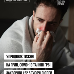 Графік порігу епідемії грипу та COVID-19