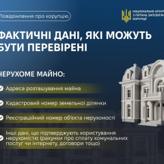Дані про нерухомість для антикорупційної перевірки