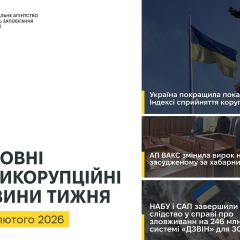 NABU logo on the background of the Ukrainian flag