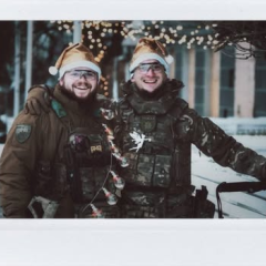 Armed snowman on the front line