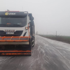 Снегопад, запрещение движения на трассе