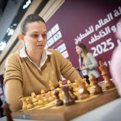 Anna Muzychuk with silver medal