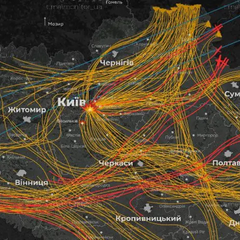 Route of Missiles and Drones from Russia
