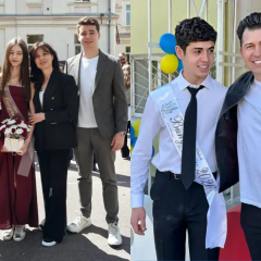 Ukrainian celebrities with children on last bell ceremony