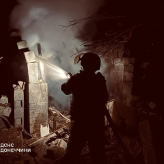 Наслідки російського обстрілу у Слов'янську