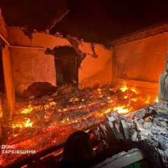 Разрушенный дом на Харьковщине после ракетного удара