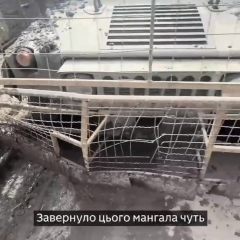 Humvee detected by drone: protective grille saved the crew