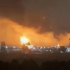 The defense forces attack the fuel refueling complex of the airport
