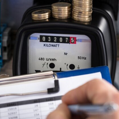 Жінка вимикає лічильники струму вдома