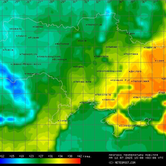 Ожидаемые температуры в Украине