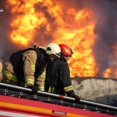 Over 130 Firefighters Battle Blaze in Odesa Region After Russian Strike