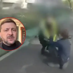 Suspect police officers after the terrorist attack in Kiev