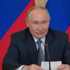 Портрет Путина на фоне санкций ЕС