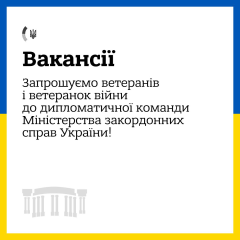 Diplomatic service for Ukrainian veterans