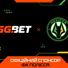 Логотип GGBet на емблемi ФК «Полісся»