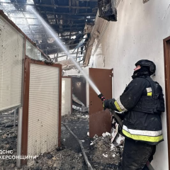 Fire caused by enemy drone in Kherson