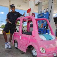 American switches to a toy car