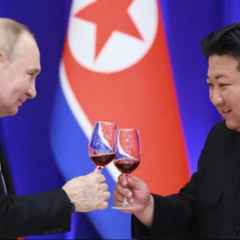 Satellite image of North Korea and Russia