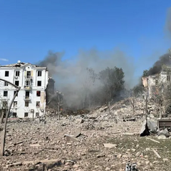 Пятиэтажка после обстрела в Краматорске
