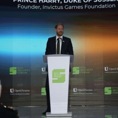 Prince Harry with drones in Kyiv