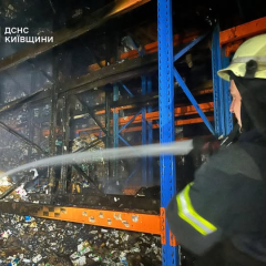 Damaged logistics warehouse in Boryspil district