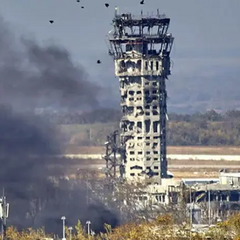 Donetsk airport before and after restoration