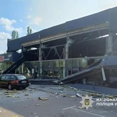 Damaged supermarket in Chernihiv