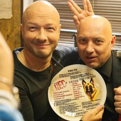 Mikhail Zhonin and Russian actor Panfilov