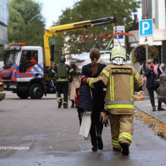 Пожар в здании в Днепре