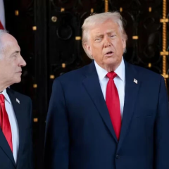 Netanyahu and Trump at the ceremony