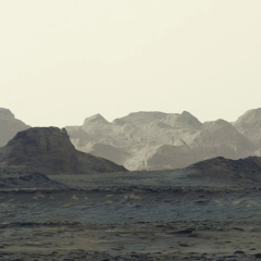 Curiosity rover on Sharp mountain