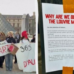 Louvre closed due to student protests and unrest in France