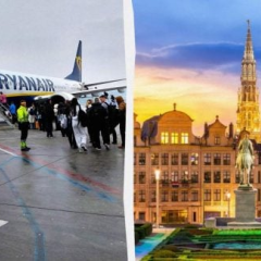 Самолет Ryanair на фоне Сардинии