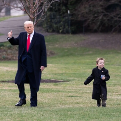 Фотография Трампа и сына Илона Маска