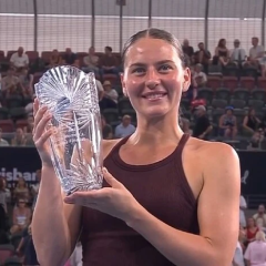 Marta Kostyuk after the final in Brisbane