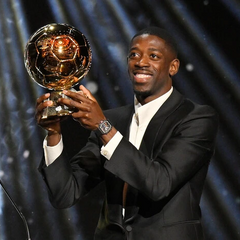 Мессі вітає Дембеле з Золотим м'ячем