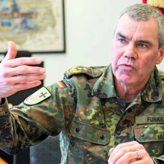 General talking on the phone