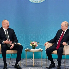 Putin and the President of Azerbaijan at a meeting