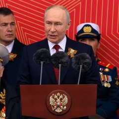Parade in Moscow without military equipment