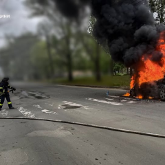 Пожарная машина пострадала от нападения